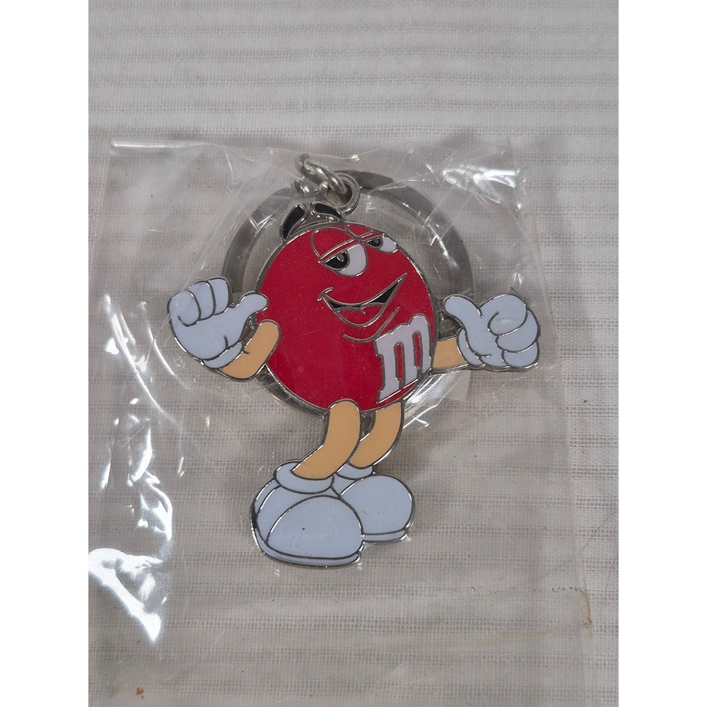 M&M Red Character Metal Enamel Keychain New Advertising Memorabilia Candy Logo